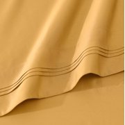Superior 1000 Thread Count Anathema Egyptian Cotton Solid Sheet Set, Full, Gold