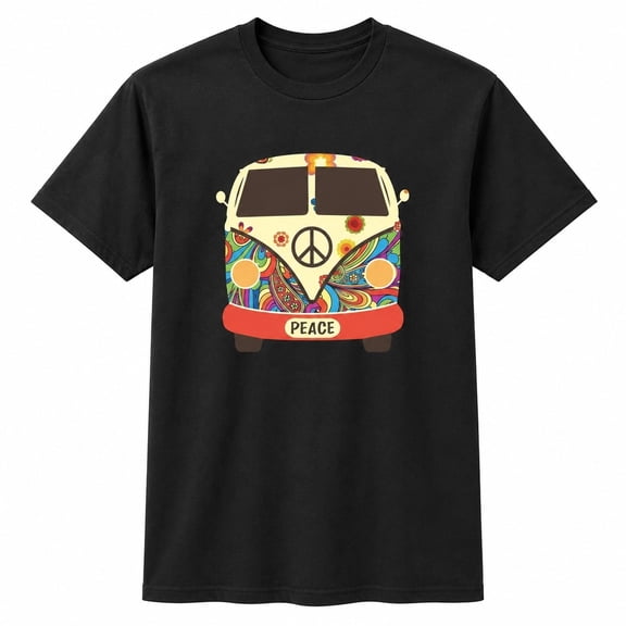 Retro Peace Van Graphic T-Shirt, Unisex Classic Fit Tee