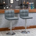 Homall Set of 2 High Metal Bar Stools, Modern PU Leather, Adjustable