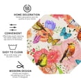 thumbnail image 3 of Fuzoiu Flowers And Birds Watercolor Print Leather Coasters Set,Drink Coasters Set of 4,for Tabletop Protection, Durable PVC Coasters,Home Décor and Housewarming Gift-Octagon, 3 of 6