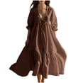 thumbnail image 3 of Sentmoon Robe en Lin Femme Été Mode Col en V Robes d'Été pour Femmes 2026 Extensible Coupe Régulière Accessoires de Plage pour le Travail et le Bureau Café S, 3 of 7