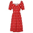 thumbnail image 4 of Chic Medium White and Red Polka Dots Sleeveless Dress luxury woman party dress, 4 of 6