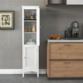 thumbnail image 2 of Patiojoy Armoire de Rangement de Salle de Bain Autoportante Armoire de Rangement Haute et Étroite avec 1 Tablette Ajustable 1 Tiroir et 2 Portes, 2 of 10