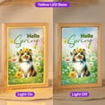 thumbnail image 2 of Shetland Sheepdog Hello Spring Time Flower Floral Nature Acrylic Plaque with Wood Photo Frame Box Sheltie Dog Lover Gifts Light Box - 02031, 2 of 5