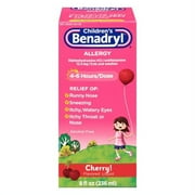 Children's Benadryl Allergy Liquid Cherry 8 oz (Pack of 6)