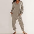 thumbnail image 6 of HSHMT Womens Jumpsuits Women's Casual Loose Jumpsuits Long Sleeve V Neck Oversized Rompers Baggy Overalls Pajamas, 6 of 8