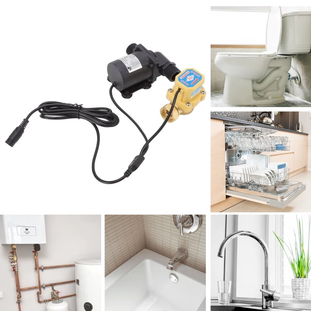 Solar Water Heater Booster Pump, Durable Quiet Bath Booster Pump Low Consumption G1/2 Male Thread for Smart Toilet