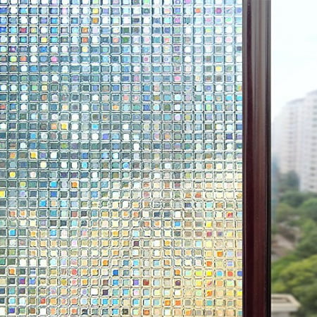 3D No Glue Decorative Privacy Window Films for Glass Non-Adhesive Anti UV 18in. By 78.7in Home Office by