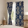 thumbnail image 3 of Homewish Navy Gold Triangle Curtains Pack of 2 (42x84 Each) for Adult, Chic Minimalst Minimalism Curtains Blackout, Abstract Stripes Bedroom Curtains, Blackout Curtains Room Decor, 3 of 6