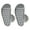 Gray, variant on 2 Pairs Black Non Skid Hospital, Yoga, Pilates, Gripper Slipper Socks Men's or Women Mid Calf Size XXL