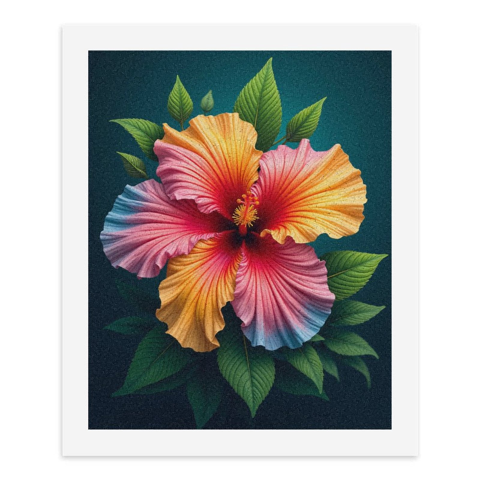 Paint By Numbers Kit for Adults Beginner - DIY Vibrant Tropical Flower Art Green Leaves Canvas Painting Kits for Adults, Frameless Paint By Number for Adults for Home Wall Decor 16x20 Inch