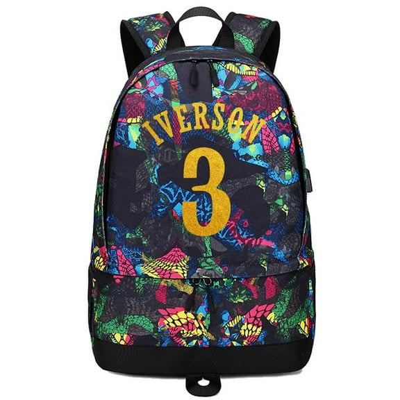 Basketball Iverson Ball Storage Backpack Sports Equipment Depositary Multifunctional Bag For Men Women (Red - 1)