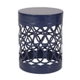 thumbnail image 6 of Oufan Outdoor Side Table Set of 2, Decorative Garden Stool for Patio Heavy Duty Metal Frame Accent Table Modern End Table, Navy Blue, 6 of 7