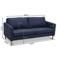 thumbnail image 2 of Costway Modern Fabric Couch Sofa Love Seat Upholstered Bed Lounge Sleeper 2-Seater Blue, 2 of 10