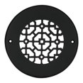 thumbnail image 1 of Achtek 5" Duct opening Solid Cast Aluminum Round Grille ( 6-1/2" Round Overall) | Powder Coated BLACK- With Holes For Wall / Ceiling, 1 of 11