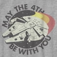 thumbnail image 2 of Boy's Star Wars Retro Millennium Falcon May the 4th Be With You Graphic Tee Athletic Heather X Large, 2 of 5