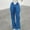 Navy, variant on Idoravan Women's Plus Size Pants Clearance Womens Casual Straight Large Pocket Overalls V-neck Personalized Waist Closing Casual Pants