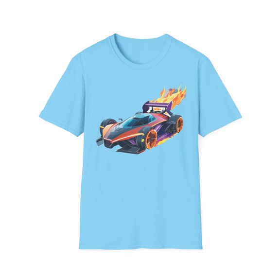 Car Graphic Unisex Cotto Softstyle Art Design with Hot Wheels Artwork Tee 4