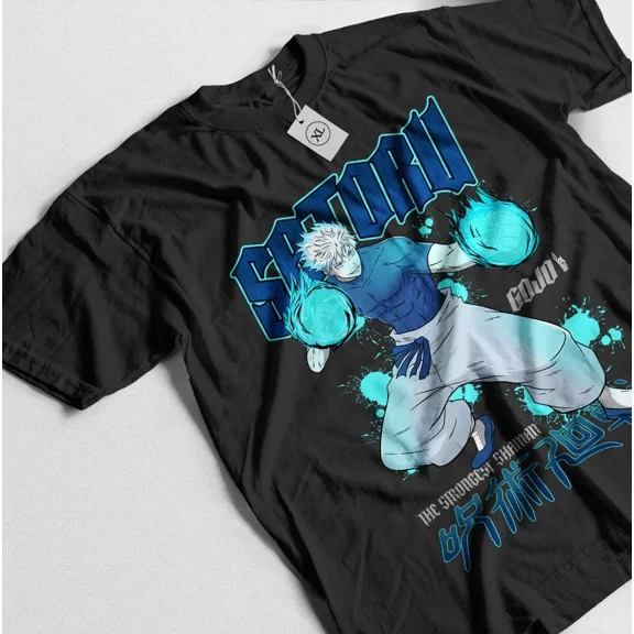 Reprint Rare Gojo Satoru Sorcerer Battle Anime Horror Anime Funny Gift Shirt Black