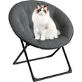 thumbnail image 1 of Adult saucer chair - oversized foldable faux fur lounge chair con gold metal frame, comfy seat para dormitorio, dorm o sala de estar (gray), 1 of 7