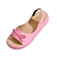 thumbnail image 2 of Samdudou Flatform Sandals for Women Open Toe Slingback Wedge Shoes Classic Simple Bowknot Detail Slip On Casual Summer Everyday Walking Vacation Lightweight Mules, 2 of 9