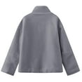 thumbnail image 5 of AINIYS Kids' Stand Collar Sherpa Zip-Up Jacket with Pocketed Warm Fleece Coat for Casual Daily Fall Winter Wear Gray 150, 5 of 5