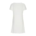 thumbnail image 4 of Up to 60% Off! pstuiky Summer Dresses , Women Short-Sleeved Crew Neck Dress Casual Printed T-Shirt Dress Knee-Length Holiday Dress Leisure Sales Today Clearance White XL, 4 of 4
