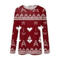thumbnail image 2 of Christmas Sweatshirts for Women Christmas Tree Print T Shirt Long Sleeve Tops Xmas Jumper Casual Xmas Tree Graphic Sweatshirt Comfy Pullover Loose Round-Neck Blouses Ladies Xmas Holiday Costume, 2 of 5