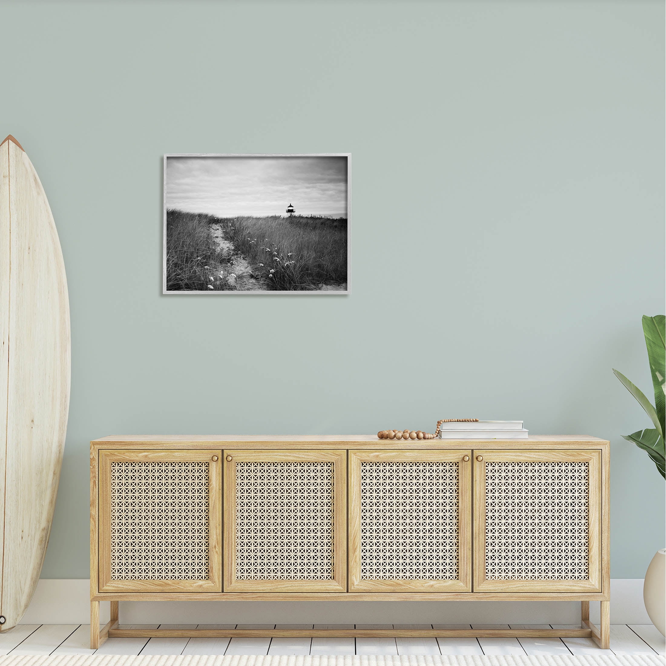 Stupell Industries Nantucket Light Distant Lighthouse Photograph Gray Framed Art Print Wall Art, Design by Aledanda