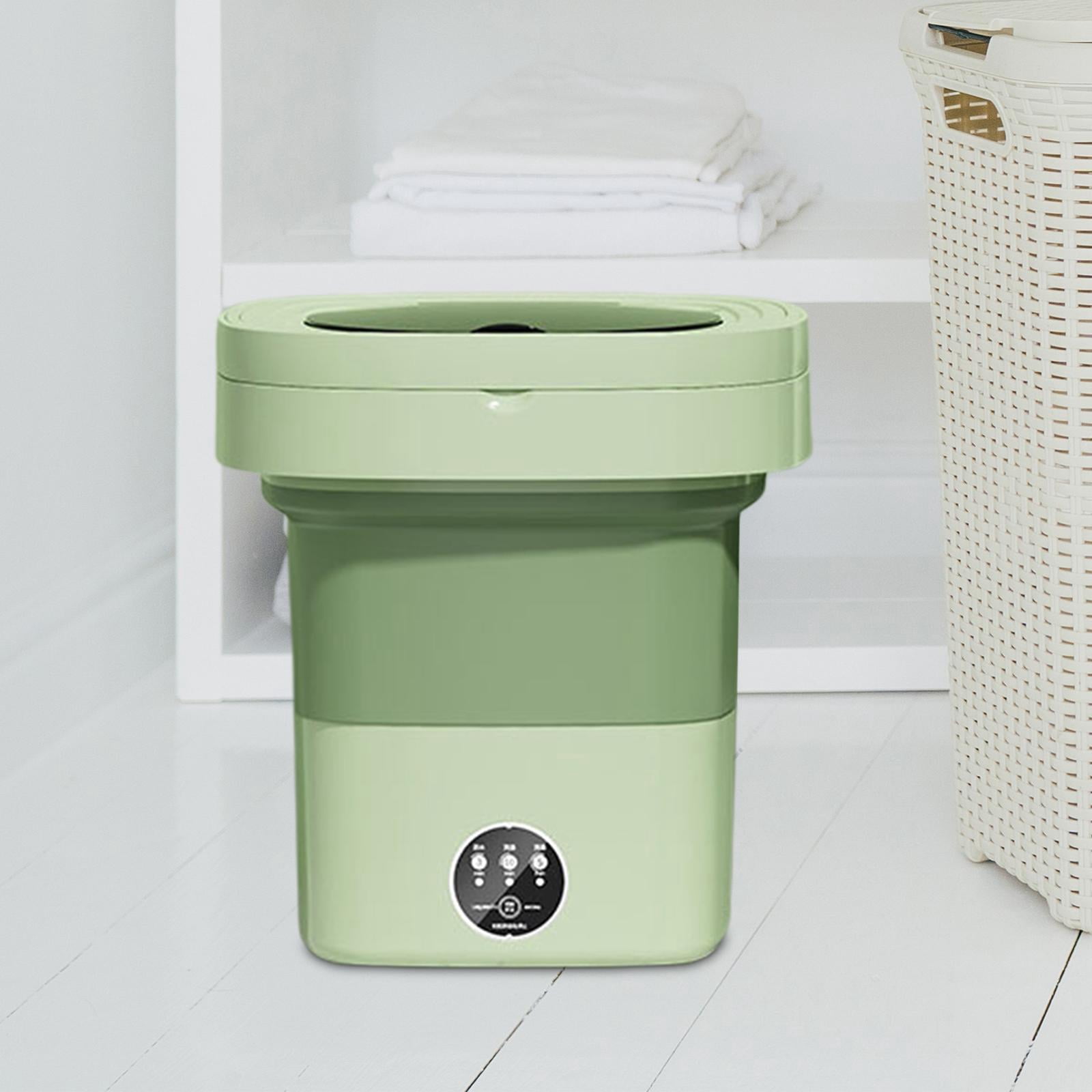 Portable Laundry Machine Folding Washing Machine Mini Portable Clothes Washer 8L Compact Small Washer for Home Apartment Laundry Underwear Green