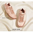 thumbnail image 4 of LUCKY STEP Retro Lightweight Fashion Sneakers Comfort Satin Ballet Casual Shoes,Pink,Womens, 4 of 11