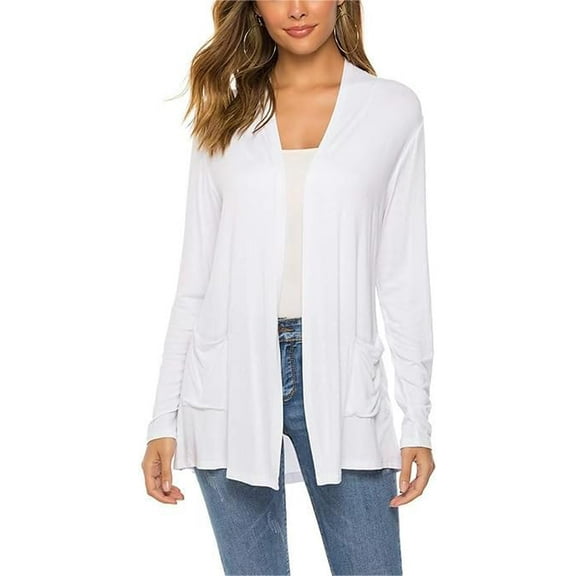 Women's Cardigan Outerwear Long Sleeve Lightweight Breathable Loose Casual Sweater with Pockets