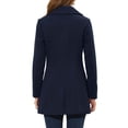 thumbnail image 3 of INSPIRE CHIC Women's Shawl Collar Single Breasted Mid-Thigh Winter Overcoat XL Navy Blue, 3 of 7