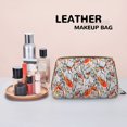 thumbnail image 4 of Minimalist Cute Cockatoo Orange Makeup Bag, Large Capacity Travel Cosmetic Bag for Women Girls- Travel Toiletry Bag Leather Portable Waterproof Makeup Case Organizer with Handle, 4 of 4