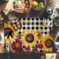 thumbnail image 6 of Butterfly Sunflower Placemat of 1 PC, Live Love Laugh Black Plaid Table Mats Washable Heat-Resistant Non-Slip Place Mats for Kitchen Dinner Table Indoor Outdoor Decor,13x19 Inch, 6 of 9