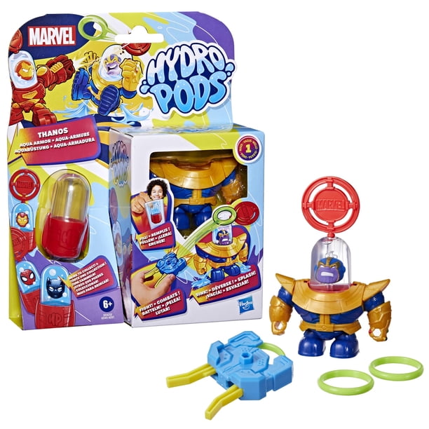 Set de batalla Hydro Pods Marvel Thanos Aqua Armor para niños mayores de 6 años