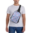 thumbnail image 4 of Rocae Strawberry And Flowers for Lightweight Chest Bag Dual Pocket, Waterproof Crossbody Sling Bag for Men and Women, 4 of 8