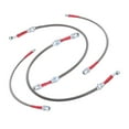 thumbnail image 1 of Compatible/Replacement For 1986-1991 Toyota Supra Stainless Steel Braided Cable Front & Rear Cable Oil Brake Line Kit Chrome/Red, 1 of 3