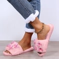thumbnail image 6 of uublik Womens Fuzzy Slippers Indoor Home Slippers House Slippers Open-Toe Breathable Winter Indoor Slippers, Pink, 6 of 7