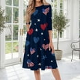 thumbnail image 2 of BOMYJESK Women's 250th Anniversary USA Flag Floral Maxi Dress 4th July 2026 Summer Dresses Independence Day Art Print Midi Dresses Casual American Flag Floral Party Apparel Black 3XL, 2 of 7