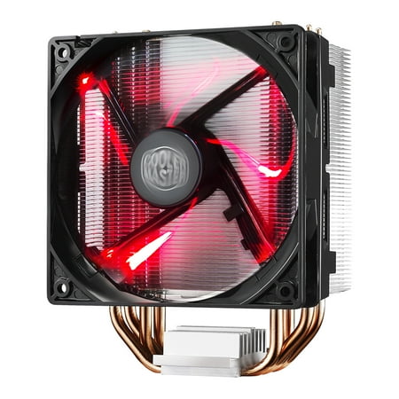 Cooler Master Hyper 212 LED CPU Cooler with PWM Fan, Four Direct Contact Heat Pipes, Unique Blade Design and Red