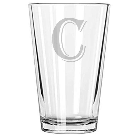 16OZ MONOGRAM BEER GLASS C