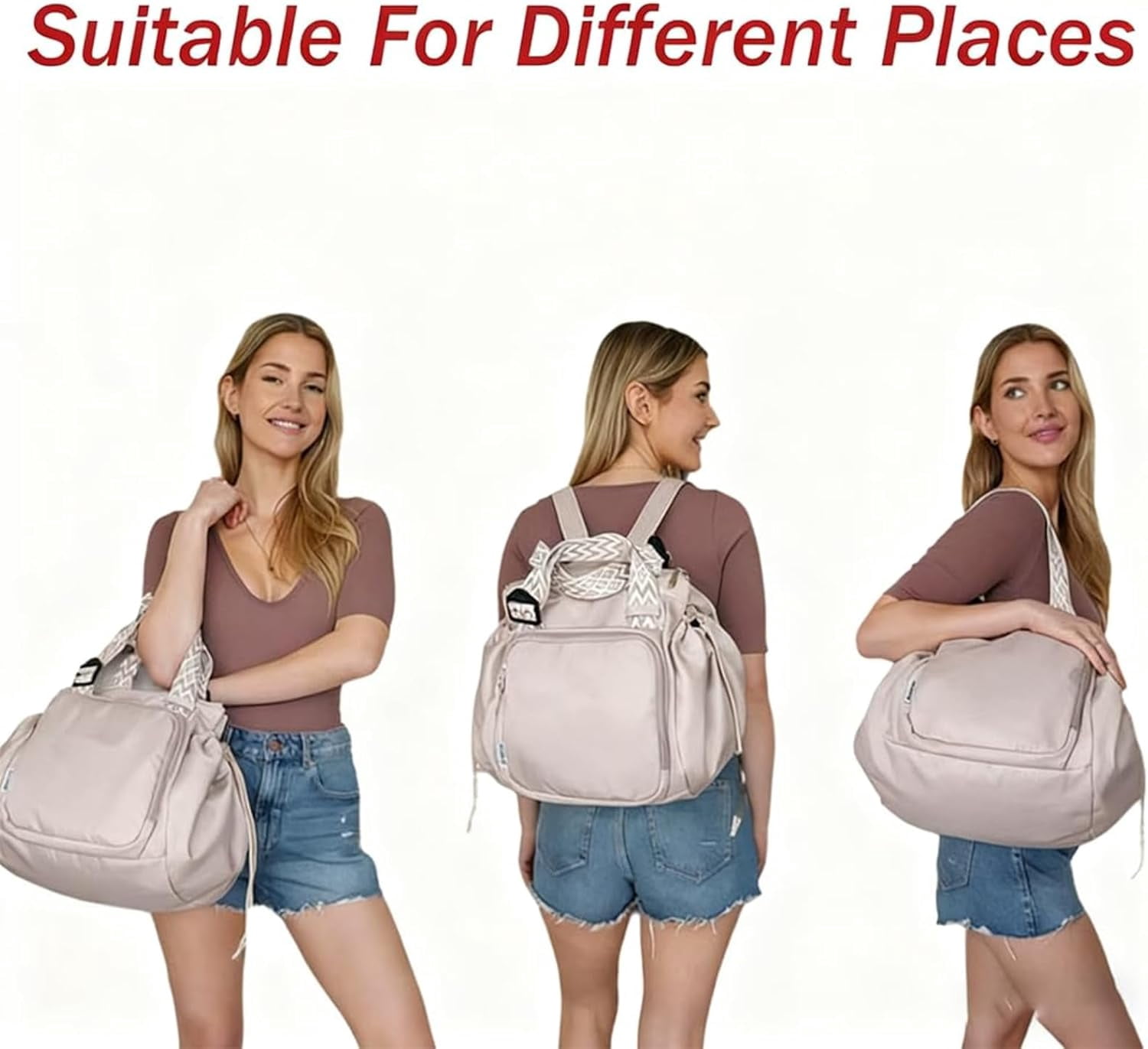 Everyday Bags for Women, Multifunctional Travel Organizer Bag with 15 Smart Compartments