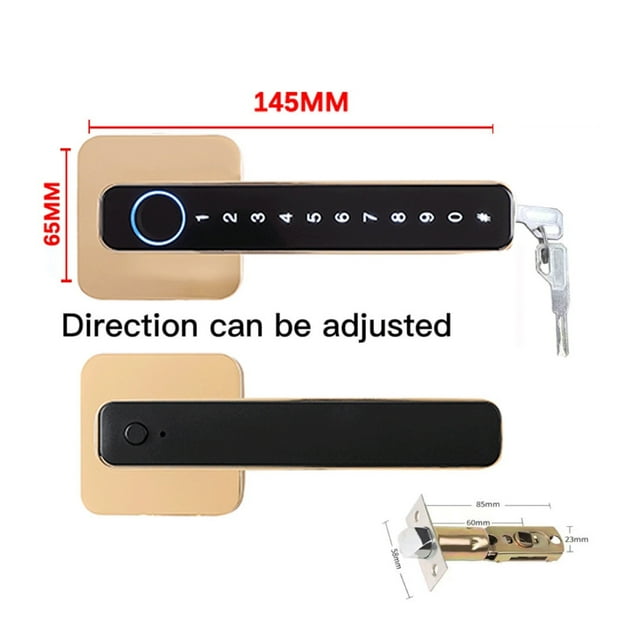 Door Lock, Smart Fingerprint Door Lock Handle for Home House Apartment With Key card Digital Door Lock Keypad Keyless Entry electronic lock ,Easy to Install