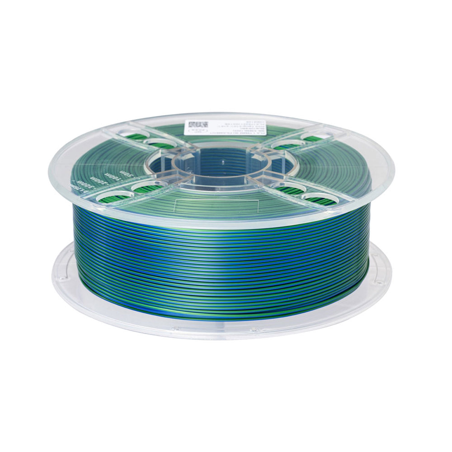 CC3D Silk Dual Color PLA Filament Blue/Green PLA Filament 1.75mm 1KG 3D Printer Filament 2 Colors Coextrusion Filament PLA Shiny Metallic Filament 3D Printing Material Blue Green PLA 2 in 1 Bicolor