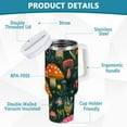 thumbnail image 2 of Yayeee 40oz Double-Wall Insulated Stainless Steel Tumbler with Handle Bottle, Orange Mushroom, 2 of 8