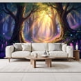thumbnail image 2 of Wallpaper Magical Forest Glowing Light Purple Flowers Peel and Stick Wall Murals 69"H x 96"W Removable PVC Wall Paper Self-Adhesive Wall Paintings Art Decor for Bedroom Living Room, 2 of 7
