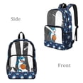 thumbnail image 2 of COEQINE Clear Backpack for School Boys Bookbag PVC Polyester See Through Book Bag with Padded Shoulder Straps, Heavy Duty Work Bag Transparent Daypack, Shark Basketball Blue, 2 of 7