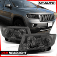 thumbnail image 2 of M-AUTO Pair Chrome Housing Smoke Lens Clear Corner Headlights for 11 12 13 Jeep Grand Cherokee Driver and Passenger Side, 2 of 9