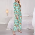 thumbnail image 3 of Pofeuu Cute Sloth on Floral Tree Print Womens Pajamas Set Long Sleeve Sleepwear Button Down Nightwear Soft Pj Lounge Sets Button Down Pajamas Women-, 3 of 7